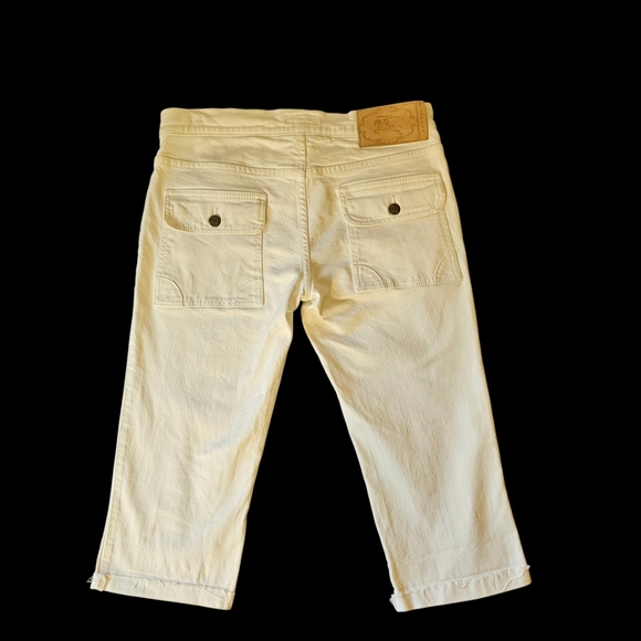 Burberry London Utility Capris - White Stretch Cotton - Raw Hem Archive Style - Picture 9 of 15